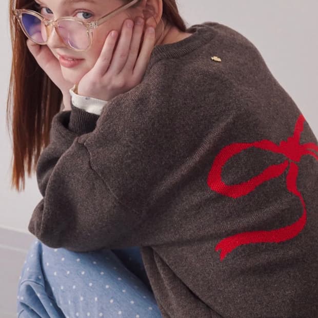 론론 리본 가디건(브라운) 판매