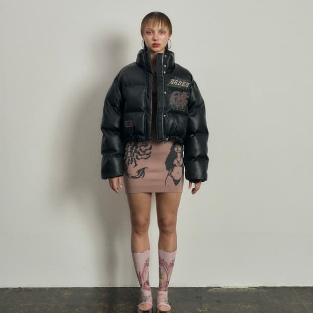 GOTHIC 13 LEATHER PUFFER JACKET/M