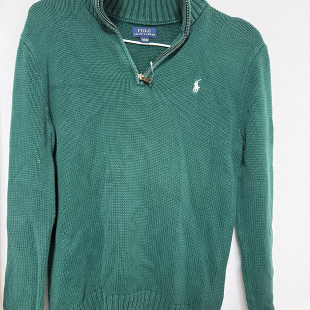 폴로 반지업 니트 초록 