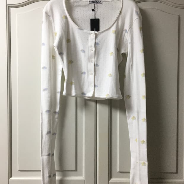 604서비스 BEAR INTARSIA KNIT CARDIGAN