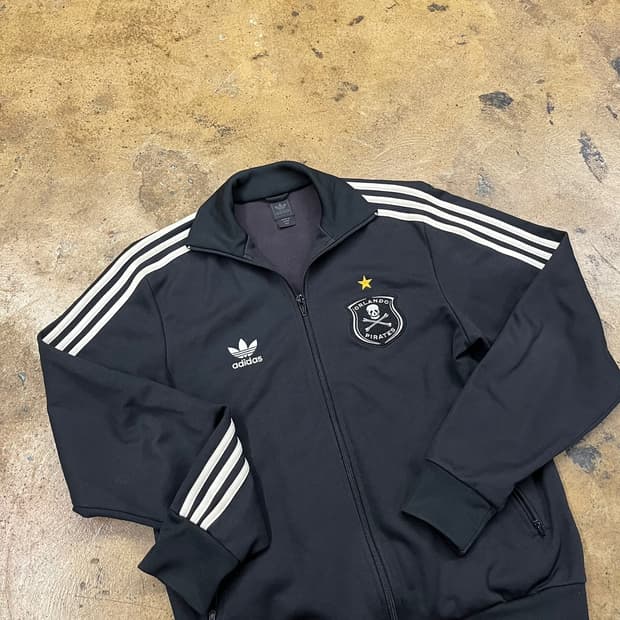 아디다스 빈티지 올랜도 파이리츠 스컬 트랙탑 져지 블랙 95