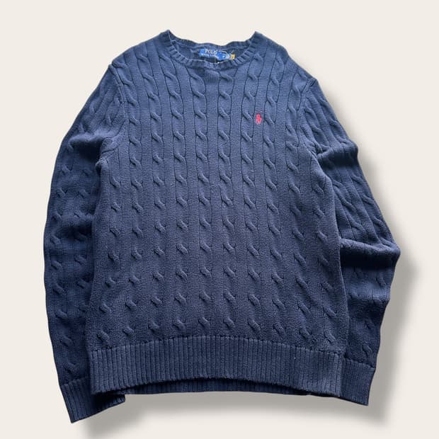 폴로 랄프로렌 딥네이버 케이블 니트