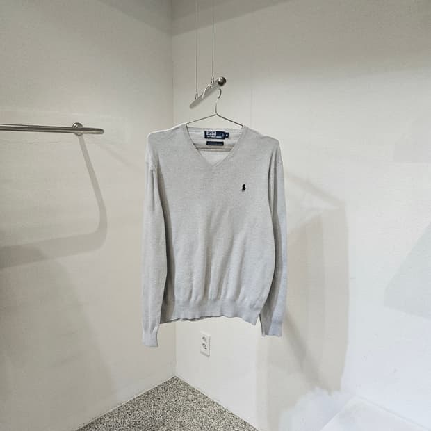 폴로랄프로렌 브이넥 코튼 니트