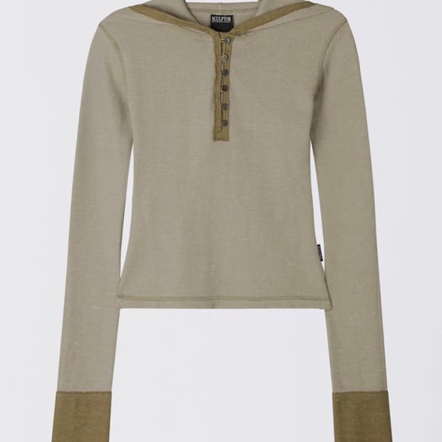 스컬프터 Heather Hoodie Tee Beige