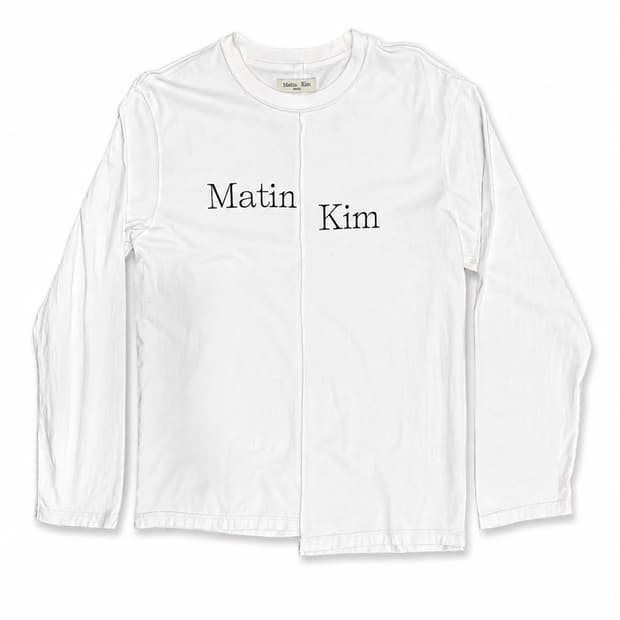 Matin Kim 롱슬리브 절개 비대칭 디테일 화이트