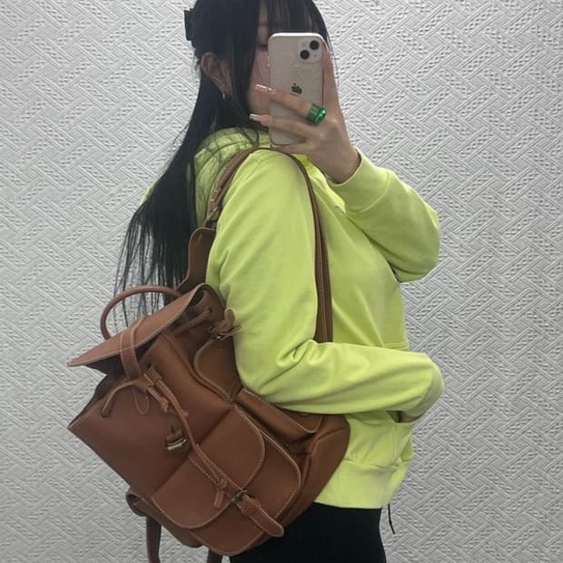 빈티지 포켓 포인트 플랩 캐주얼 심플 백팩 C08275