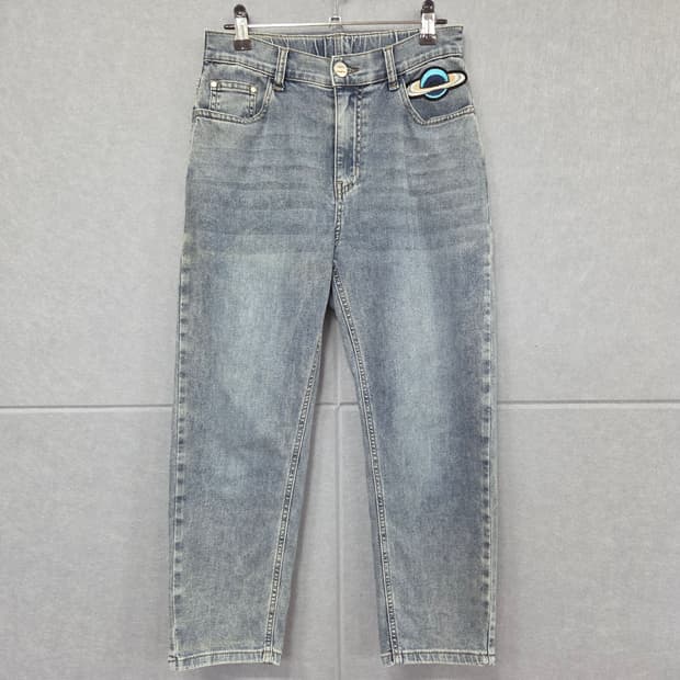 STILE BENETTON 베네통 플래닛 패치 밴딩 데님 팬츠