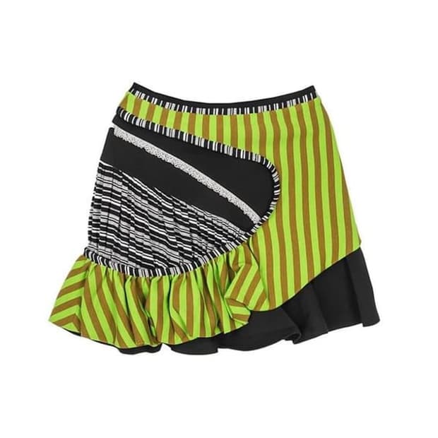 키코 코스타디노브 그린 블랙 시뮬타니즘 스커트