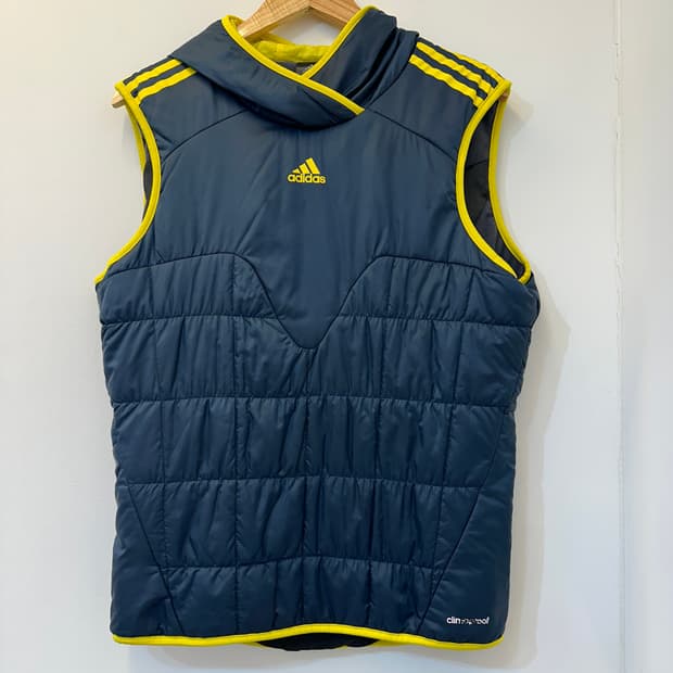 M) 아디다스 재팬 네이비 후드 패딩 조끼 운동복