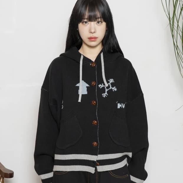 루나키후 (엑스톤즈 우먼) 후드 니트 가디건