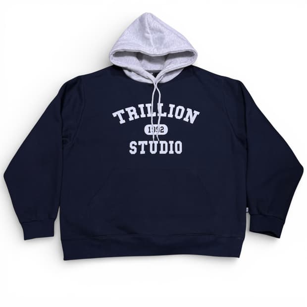 XL 트릴리온 네이비 배색 후드티