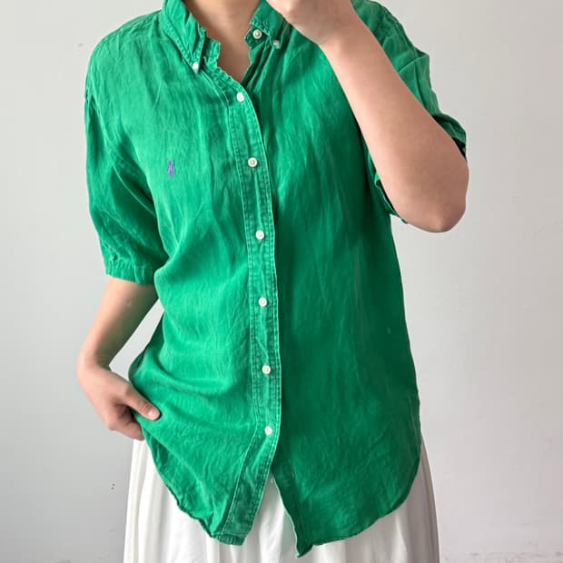 [L] 폴로 클래식핏 린넨실크 반팔셔츠