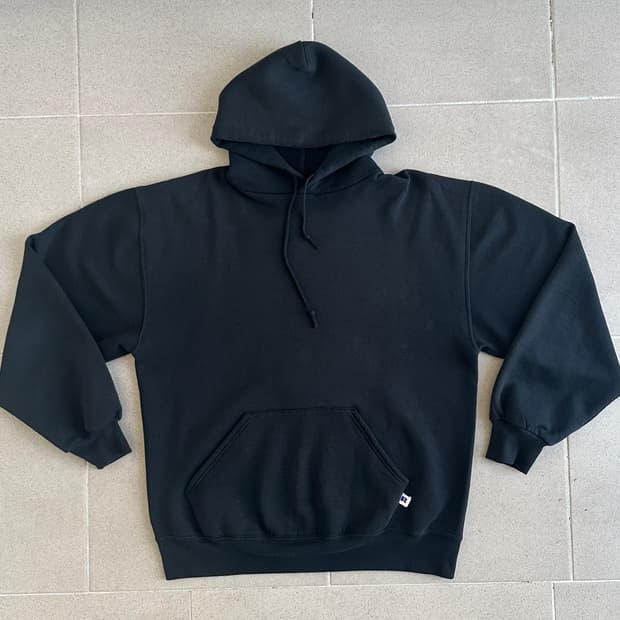 90s 빈티지 러셀 후드 블랙 L USA