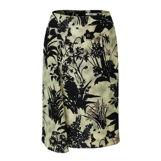ARC SILK PRINT SKIRT (LEMON SHADOW)