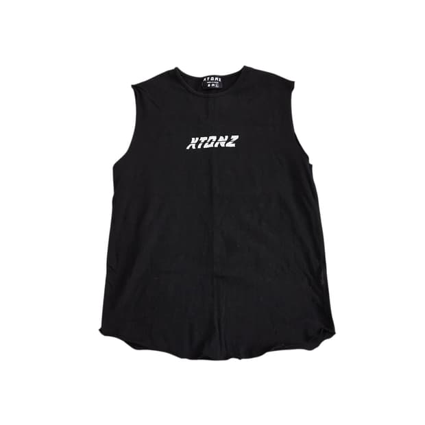 XTONZ 엑스톤즈 블랙 슬리브리스 민소매 티셔츠