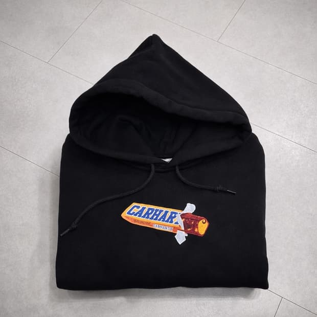 카하트 WIP 초콜릿바 후드티 M / 기모 블랙 /칼하트/상태 최상