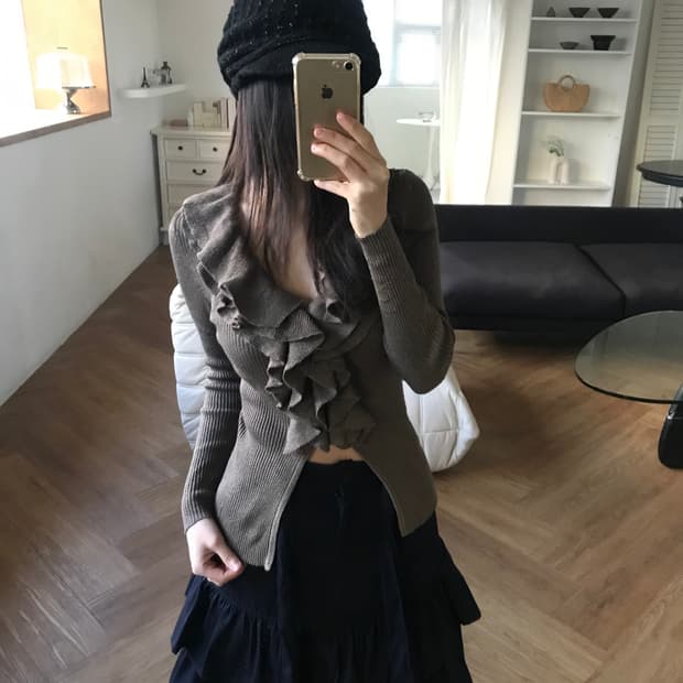 vintage navy frill skirt