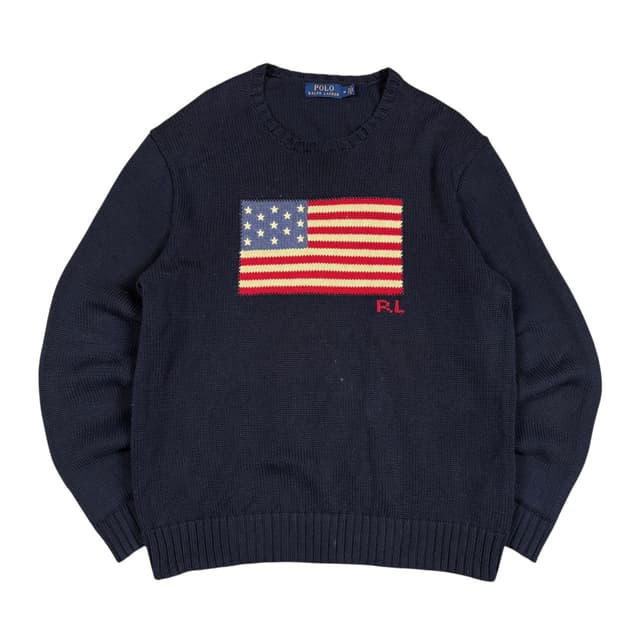 폴로 랄프로렌 네이지컬러 성조기 니트