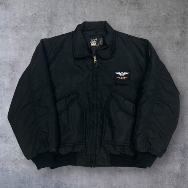 1996 밀리터리 와펜 블랙 컬러 MA-1 항공 점퍼