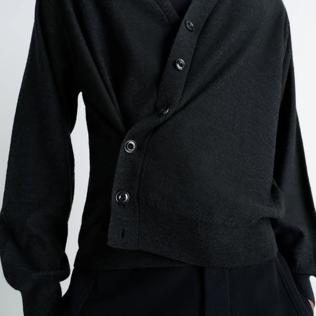 [S,M]르메르 25fw 릴렉스 트위스트 가디건/앤트러사이트