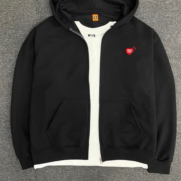 휴먼메이드 후드집업 블랙