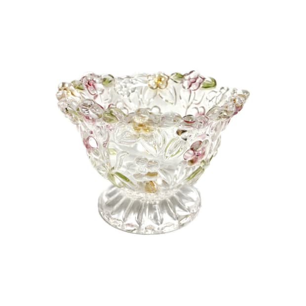 Pastel Blossom Pedestal Bowl(Japan 90s)