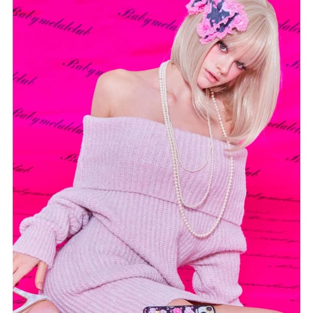 베이비메탈클럽 마카롱 오프숄더 니트