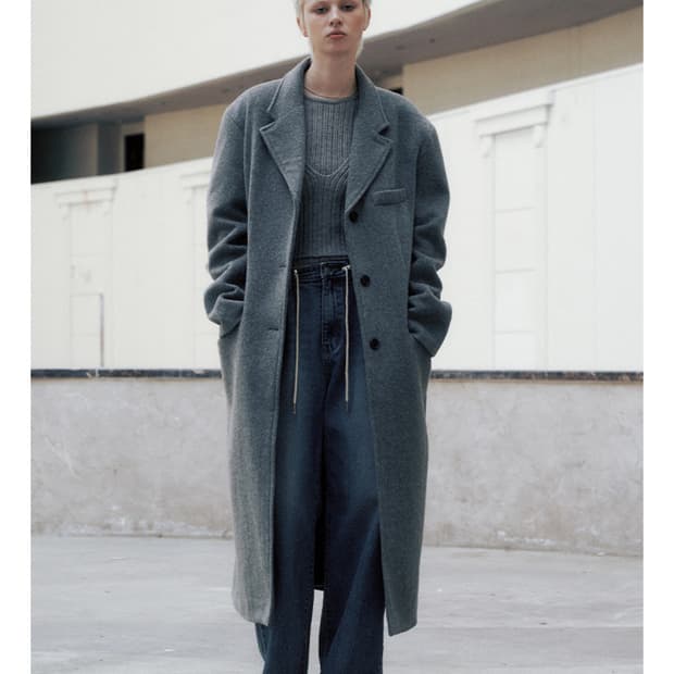 니브 울 싱글 맥시 코트