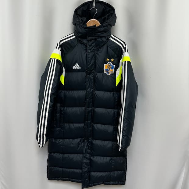   아디다스 남자 점퍼 롱패딩 모자탈부착 100