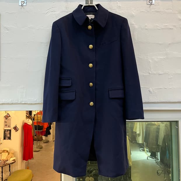 Paul&Joe 금장 네이비 울 캐시미어 코트 42