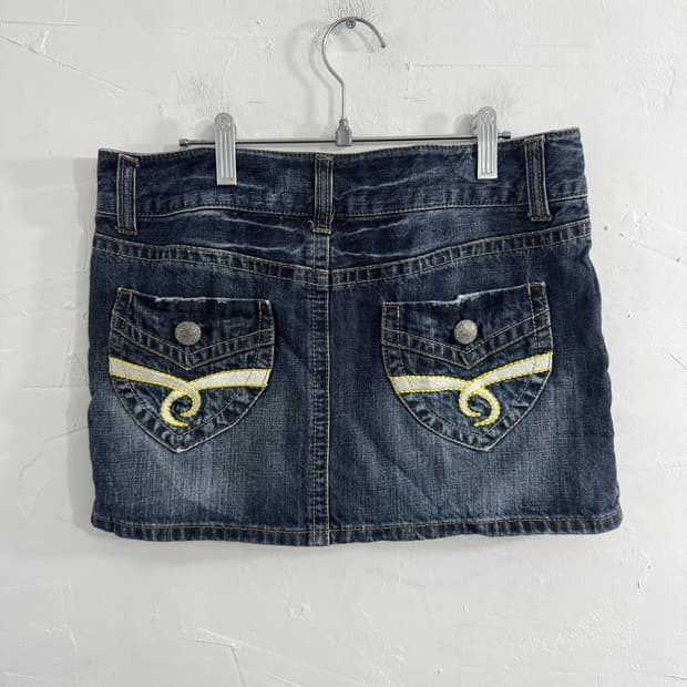 theoria y2k denim mini skirt