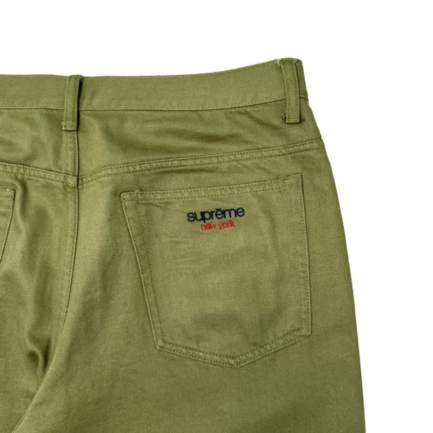 슈프림 배기 데님 팬츠 그린