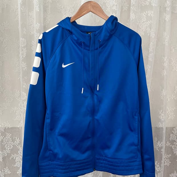 XL) 나이키 올드스쿨 써마핏 기모 후드집업 블루