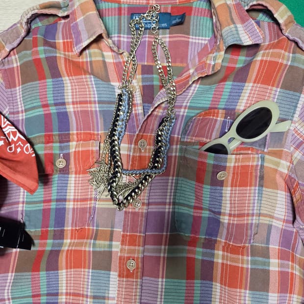 POLO RALPH LAUREN 셔츠 남방 체크 포켓 