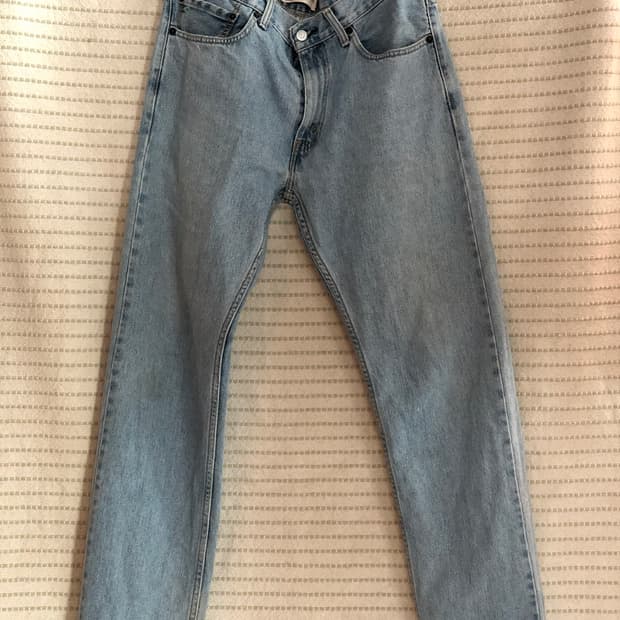 리바이스 빈티지 505 34x32 연청 일자 데님