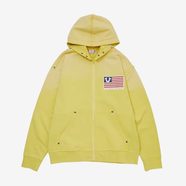 OLD GLORY ZIPUP HOODIE_WASHED YELLOW