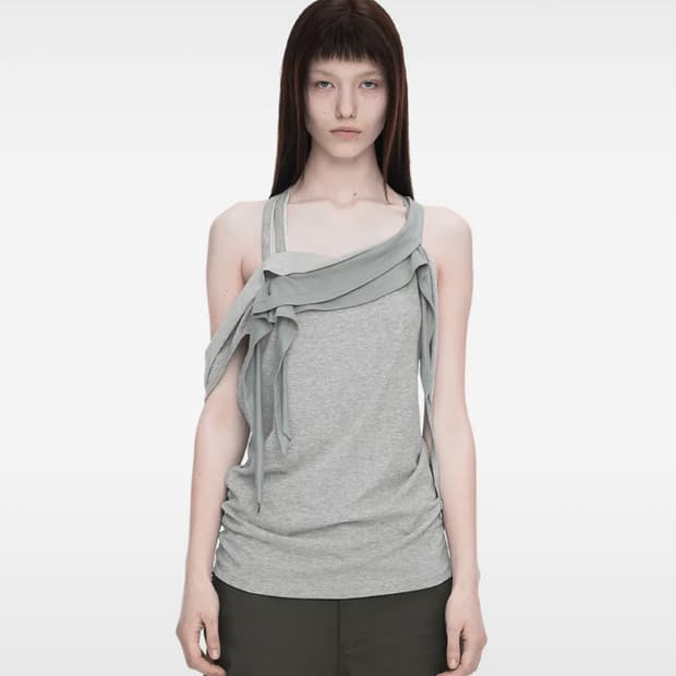 나체 RAWCUT HALTER SLEEVELESS MELANGE GRAY