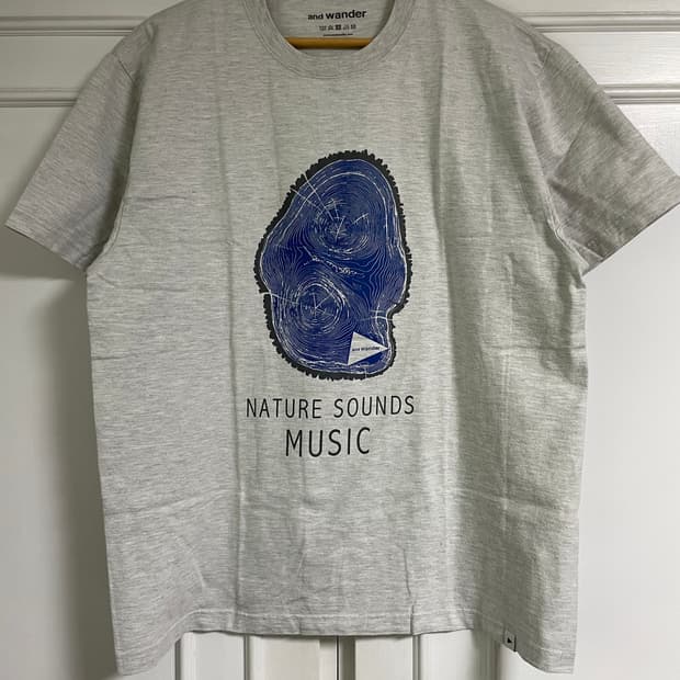 and wander Woodprint Tee Off White 5