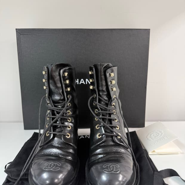 샤넬 고트스킨 부츠 37