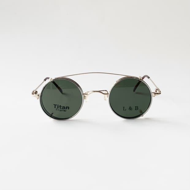 898 실버 티탄 라운드 메탈 투웨이 안경 선글라스 Y2K 슬림 초경량