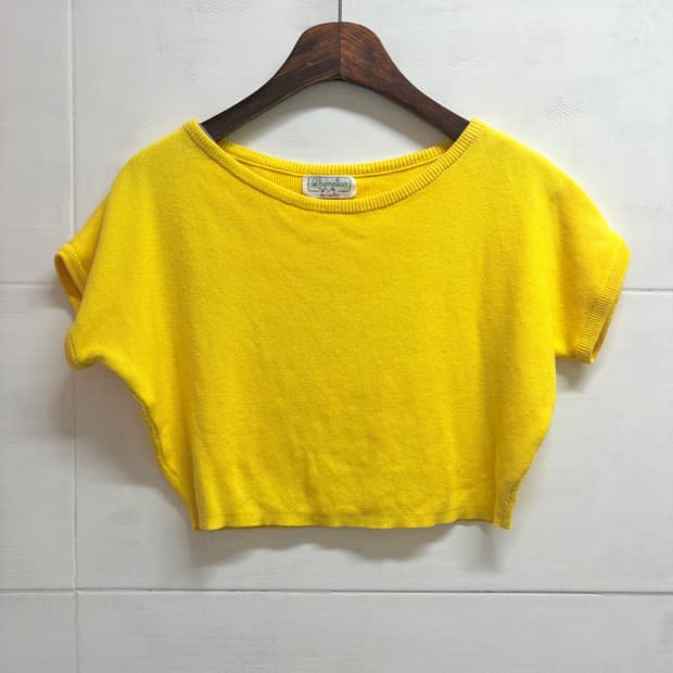 80s BENETTON 베네통 코튼 크롭탑
