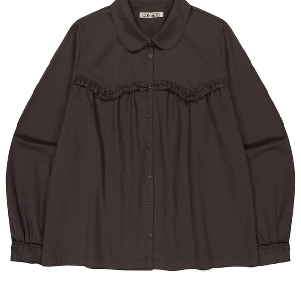코이세이오 셔츠 ROUGH CUT FRILL SHIRT BROWN 