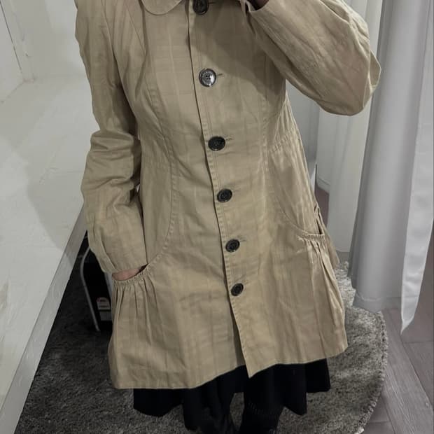 burberry blue label pleats detail coat