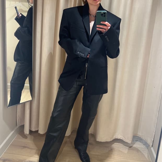 mugler, h&m wool blazer & trouser