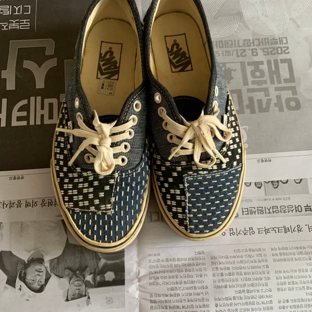 반스 어센틱 패치워크 데님