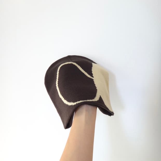 Printing chic beanie / deep brown