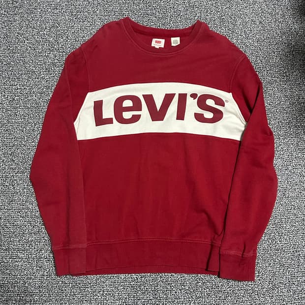 (L) 리바이스 로고 맨투맨 레드