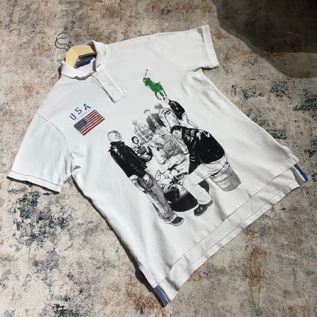 폴로 빅포니 성조기 USA 치프키프 커스텀 반팔 티셔츠