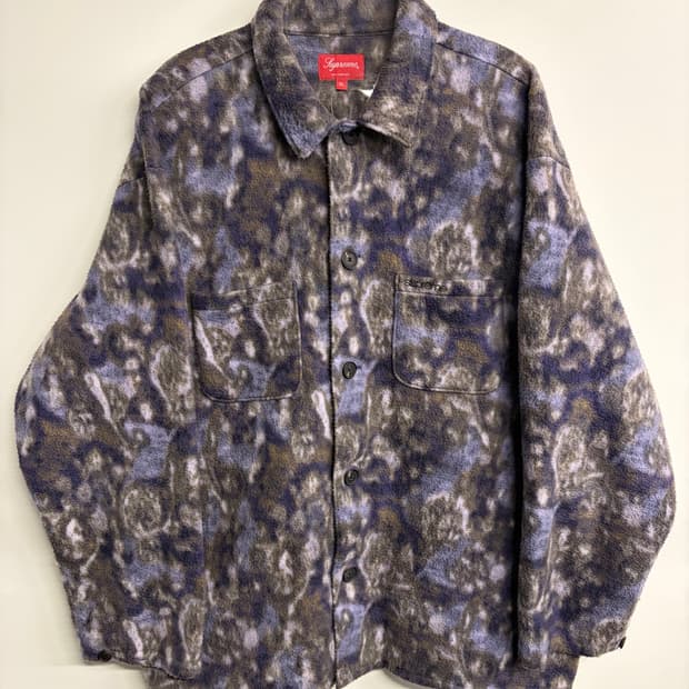 슈프림 21FW 페이즐리 플리스 셔츠 퍼플