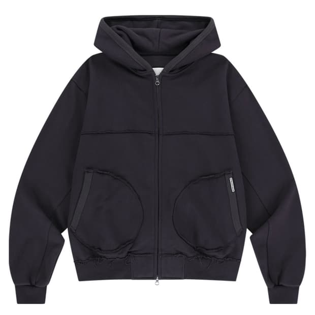 더바이닐하우스 컷 오프 후드집업 퍼플 S